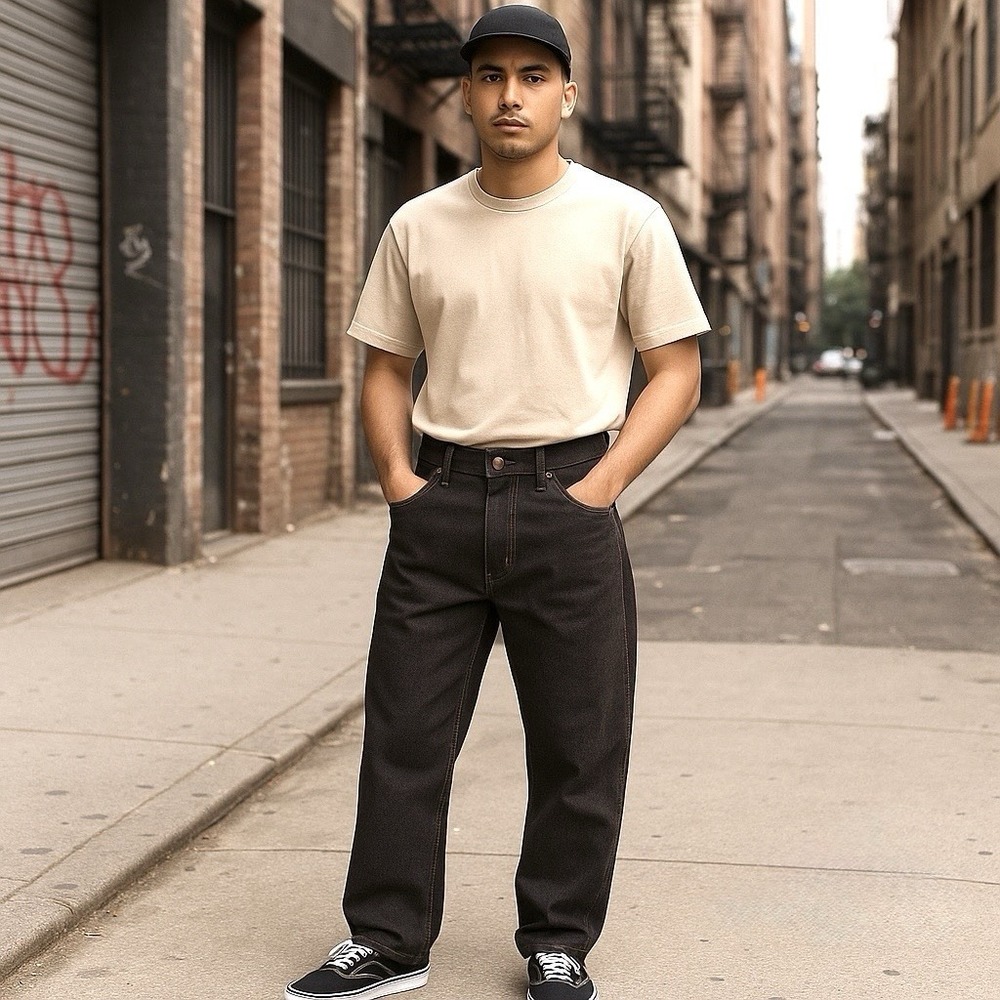 Vans Mens 29 Jeans Pants Brown Straight Wide Leg Loose Fit Urban Skater Grunge